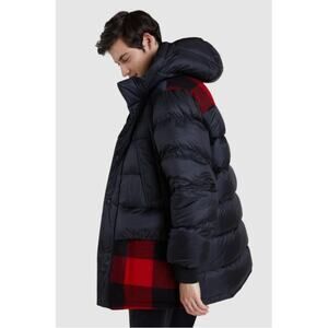Woolrich Wool Duck Down Feather Reversible Buffalo Check Quilted Parka Small
